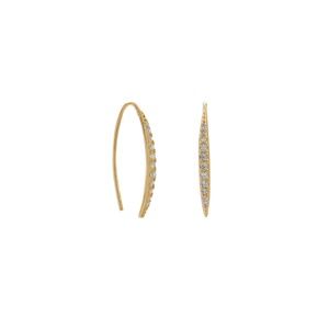 14 Karat Gold Plated  Vertical Bar Earrings